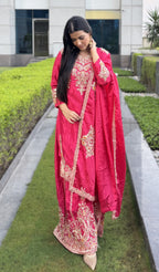 Gulabi Prism Palazzo Set