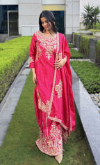Gulabi Prism Palazzo Set