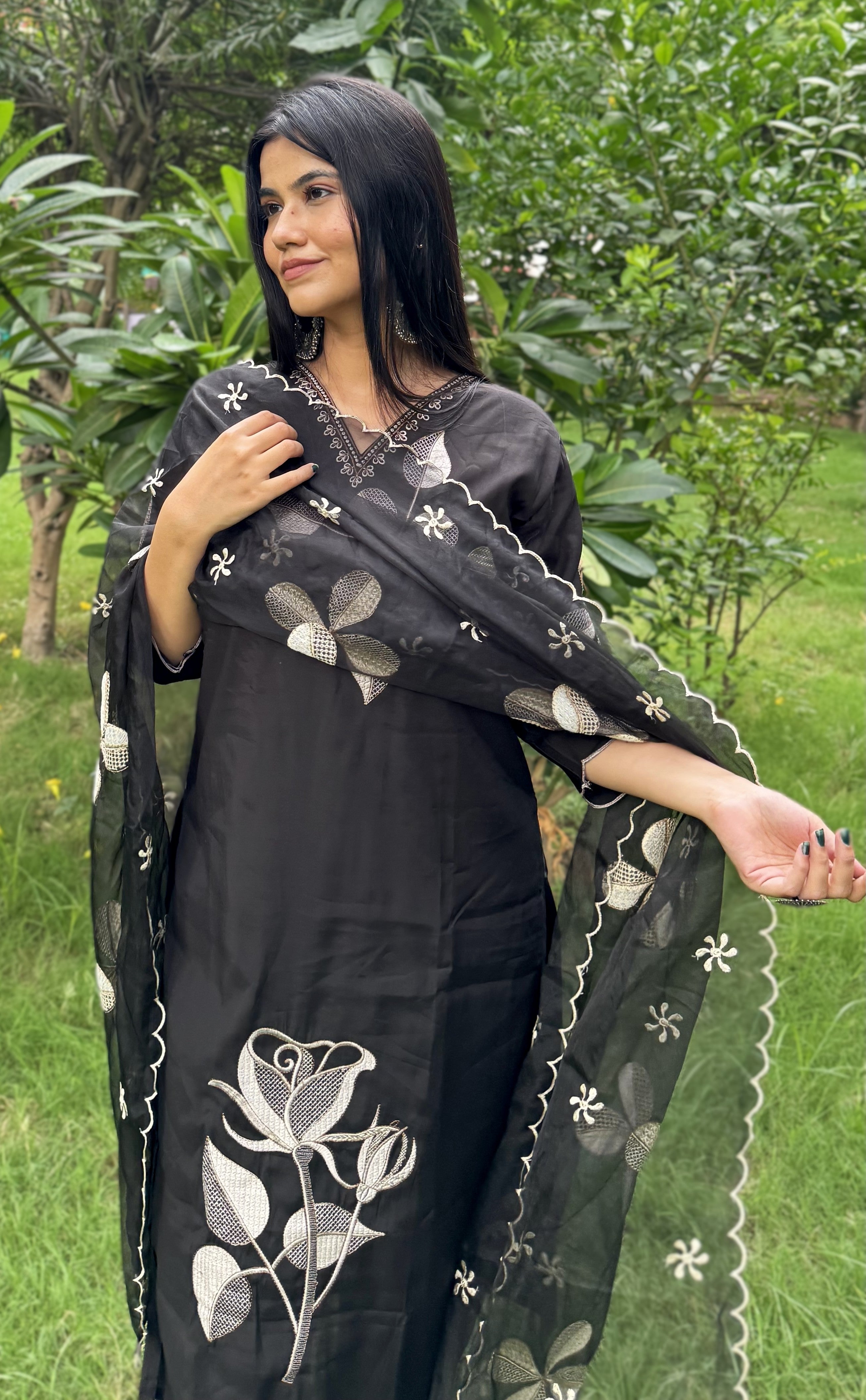 kammo black suit set