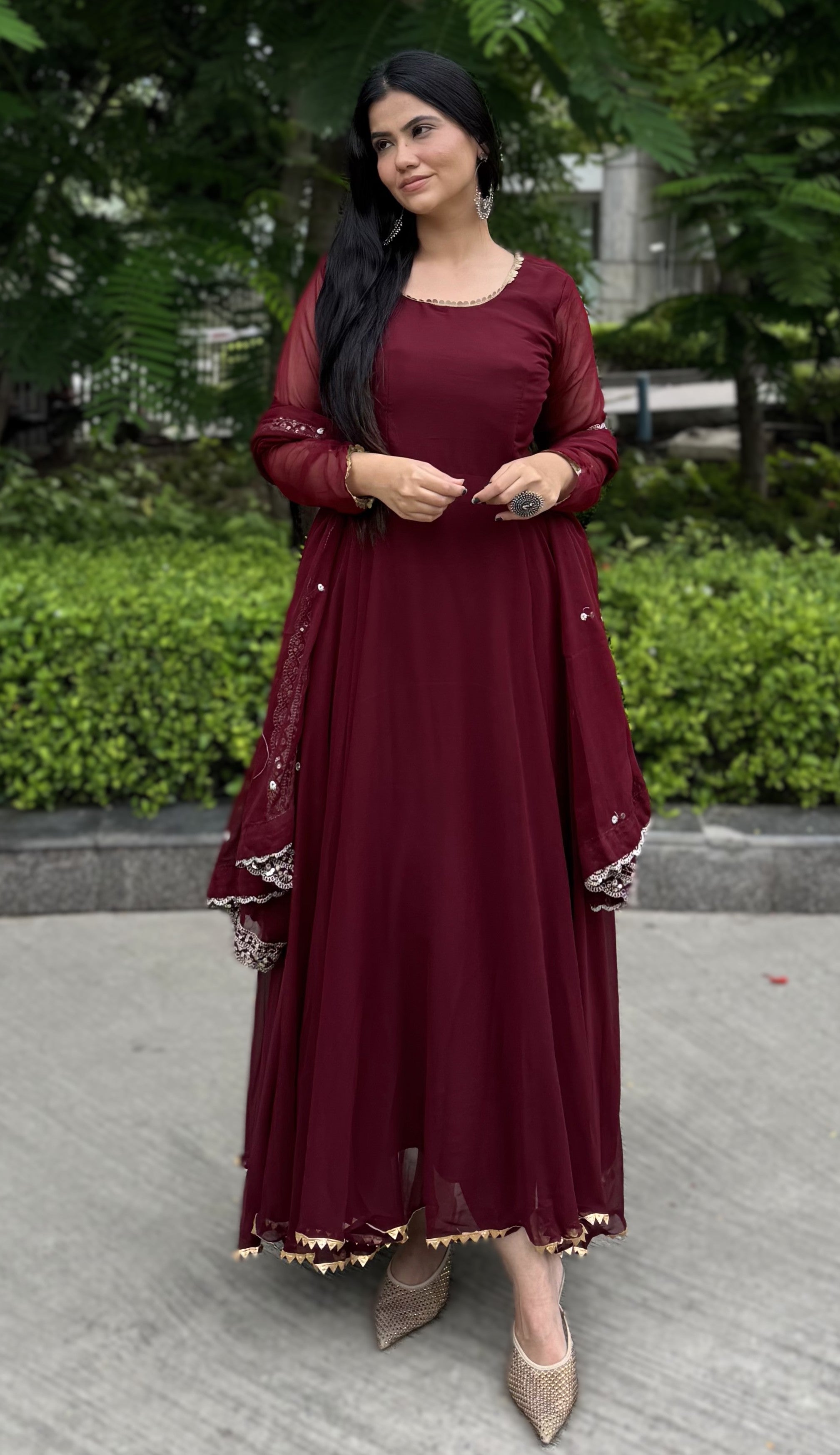 kammo georgette anarkali suit