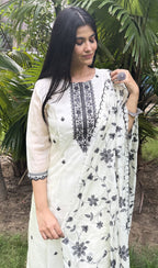 kammo white embroided suit set