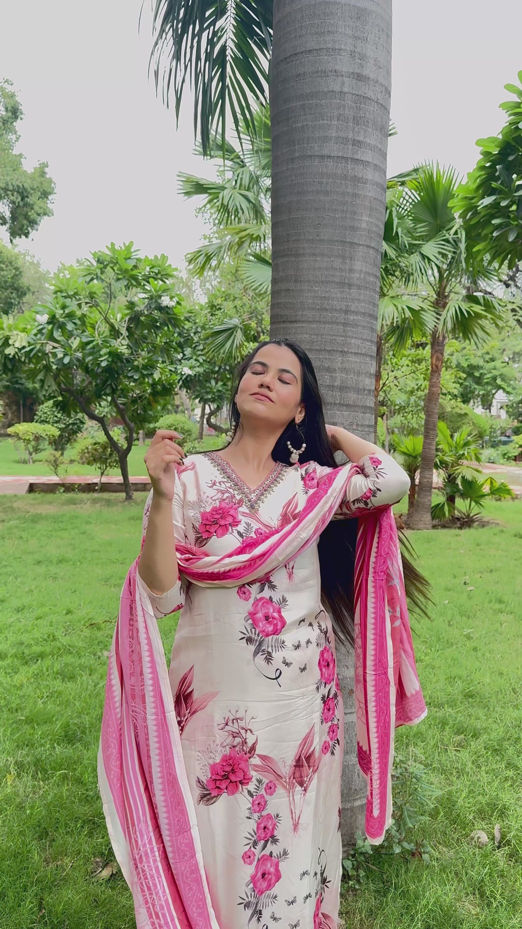 kammo floral masleen suit