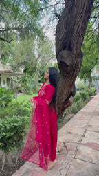 kammo pink v neck suit set