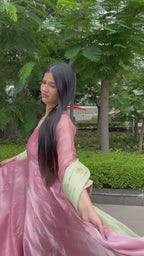 kammo pink shimmer gota work suit